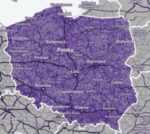 Mapa zasiegu sieci Play 2G 3G