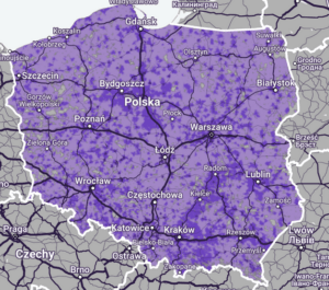 Mapa zasiegu sieci Play 4G 5G